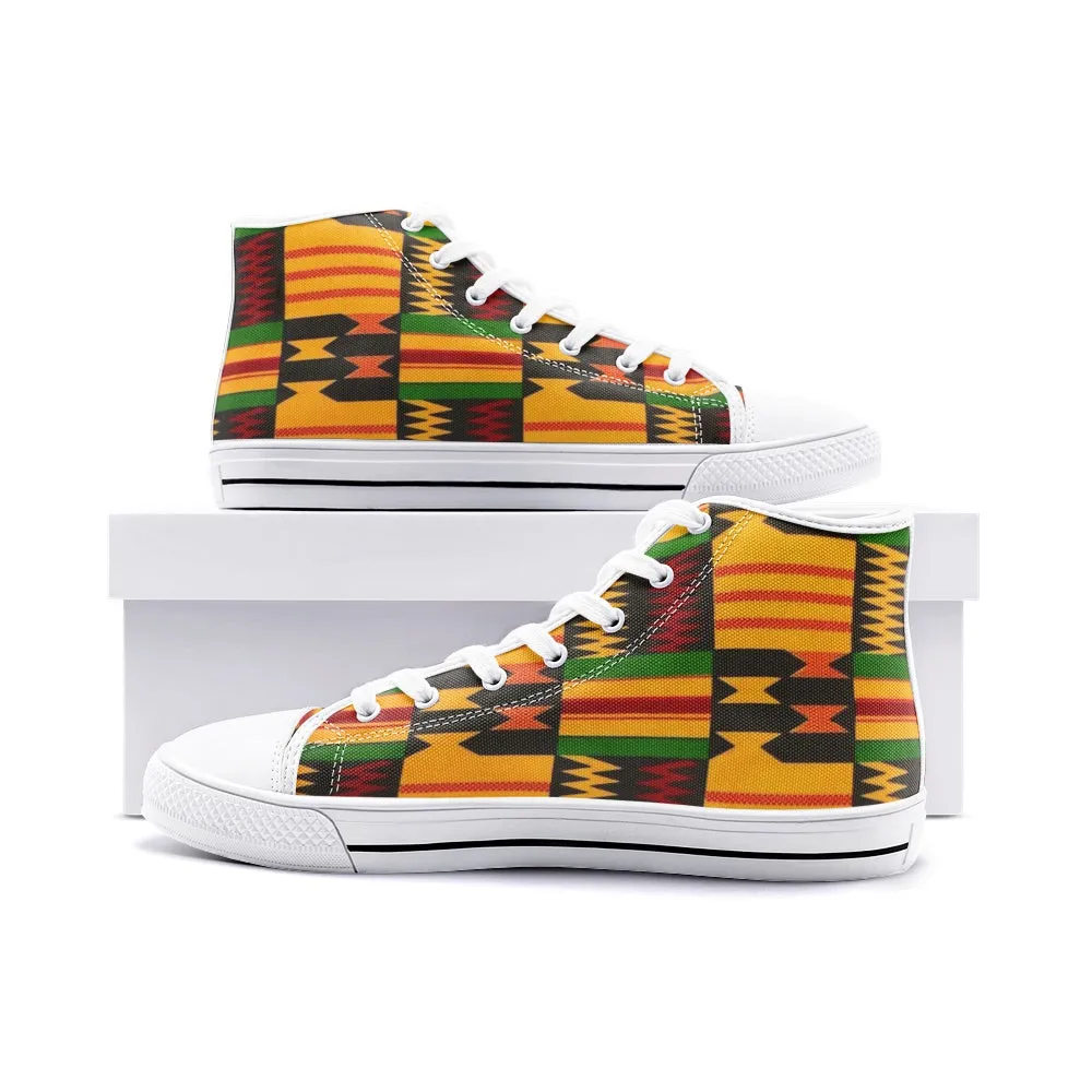 African Print Unisex High Top Canvas Shoes