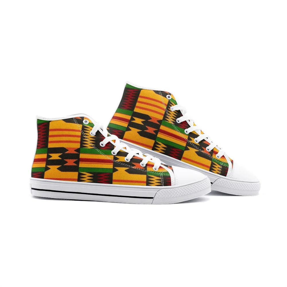 African Print Unisex High Top Canvas Shoes