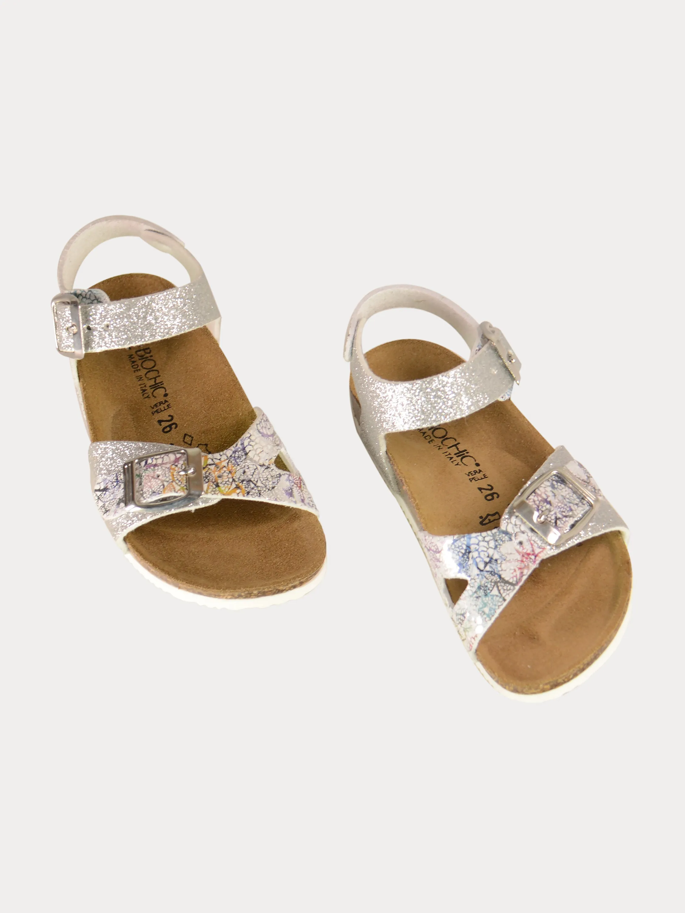 Biochic Girls Back Strap Sandals in Grey Leather