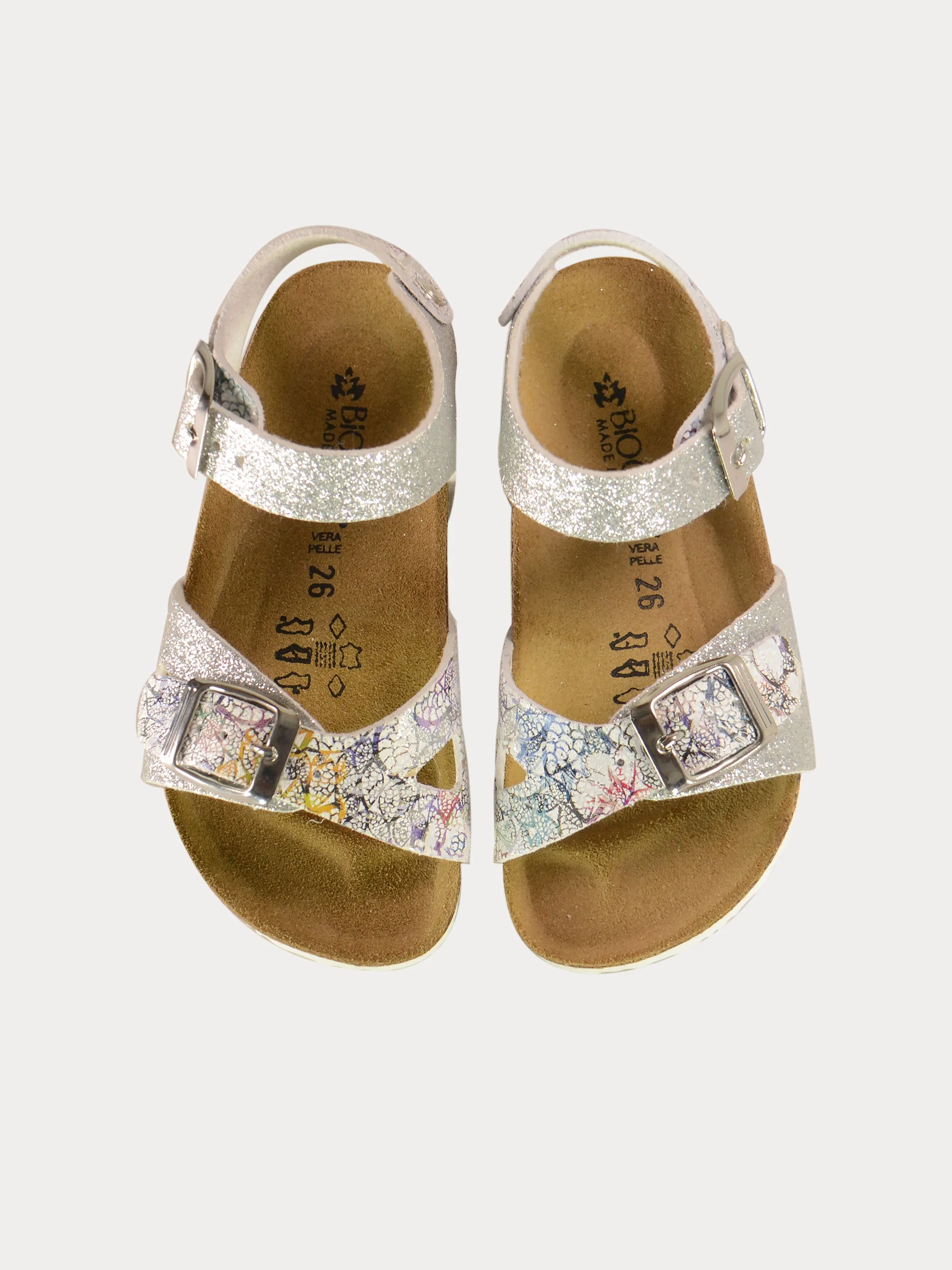 Biochic Girls Back Strap Sandals in Grey Leather