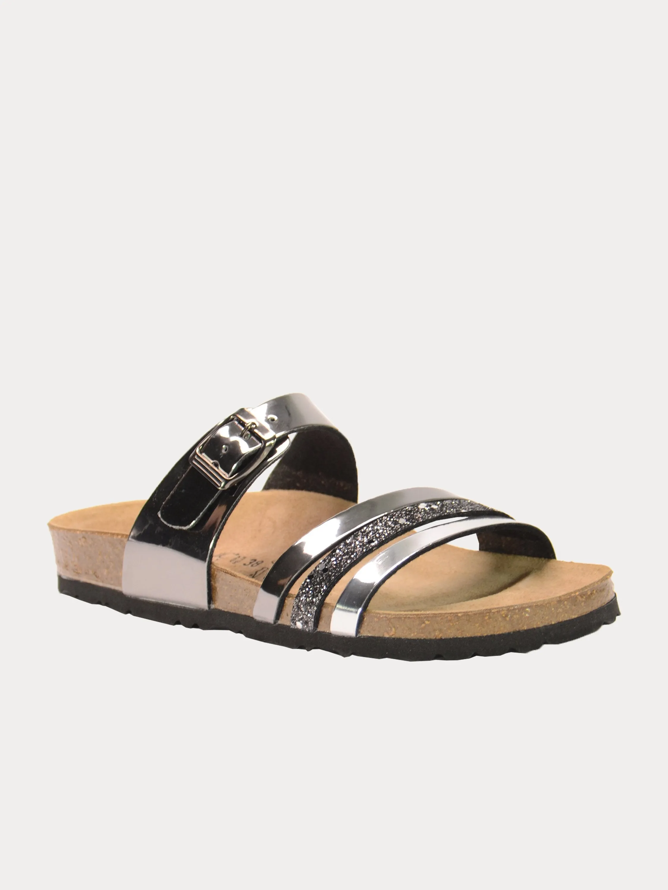 Biochic Women Multi Strap Patent Finish Sandals