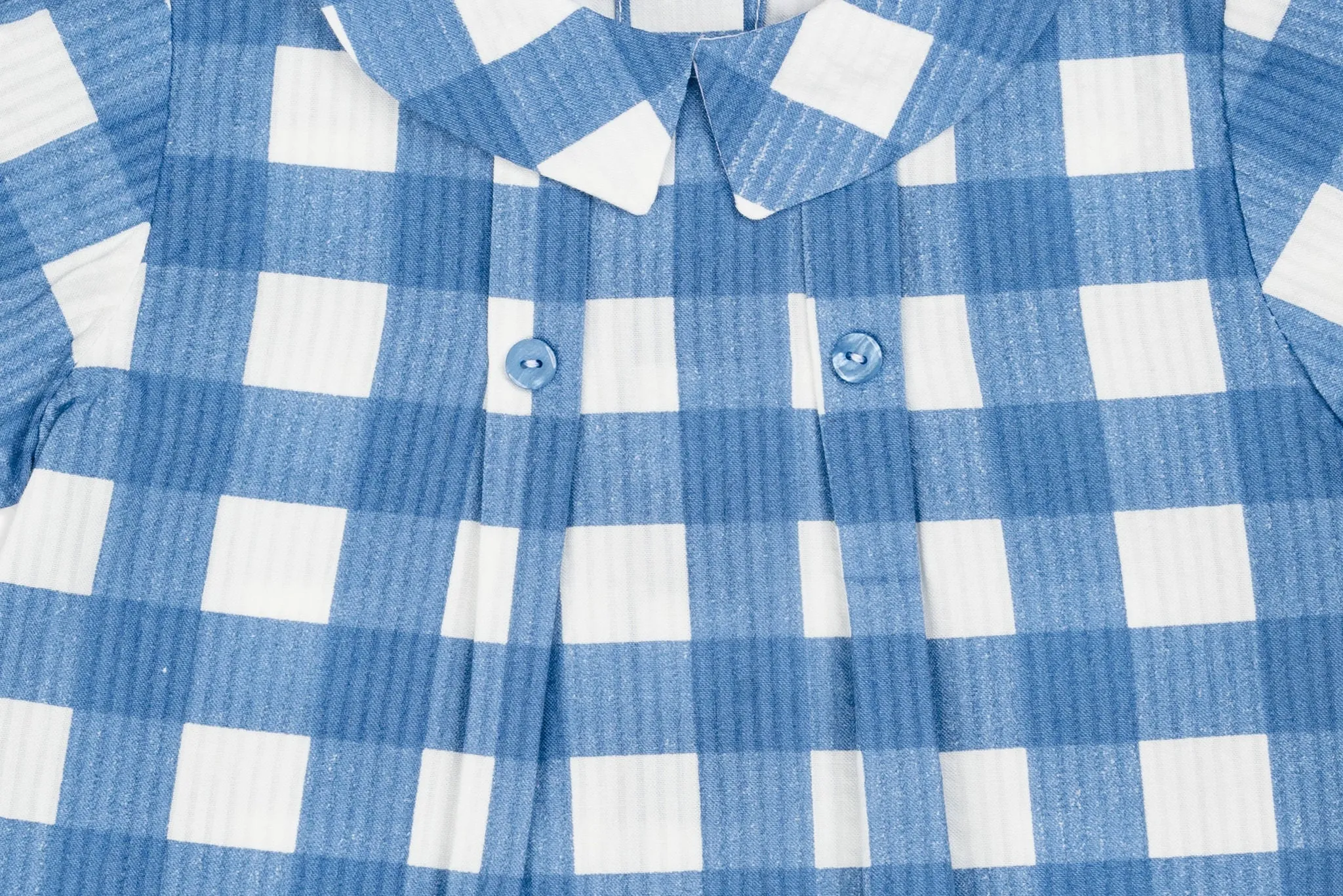 Blue Check Two-Piece Little Boy Short Set