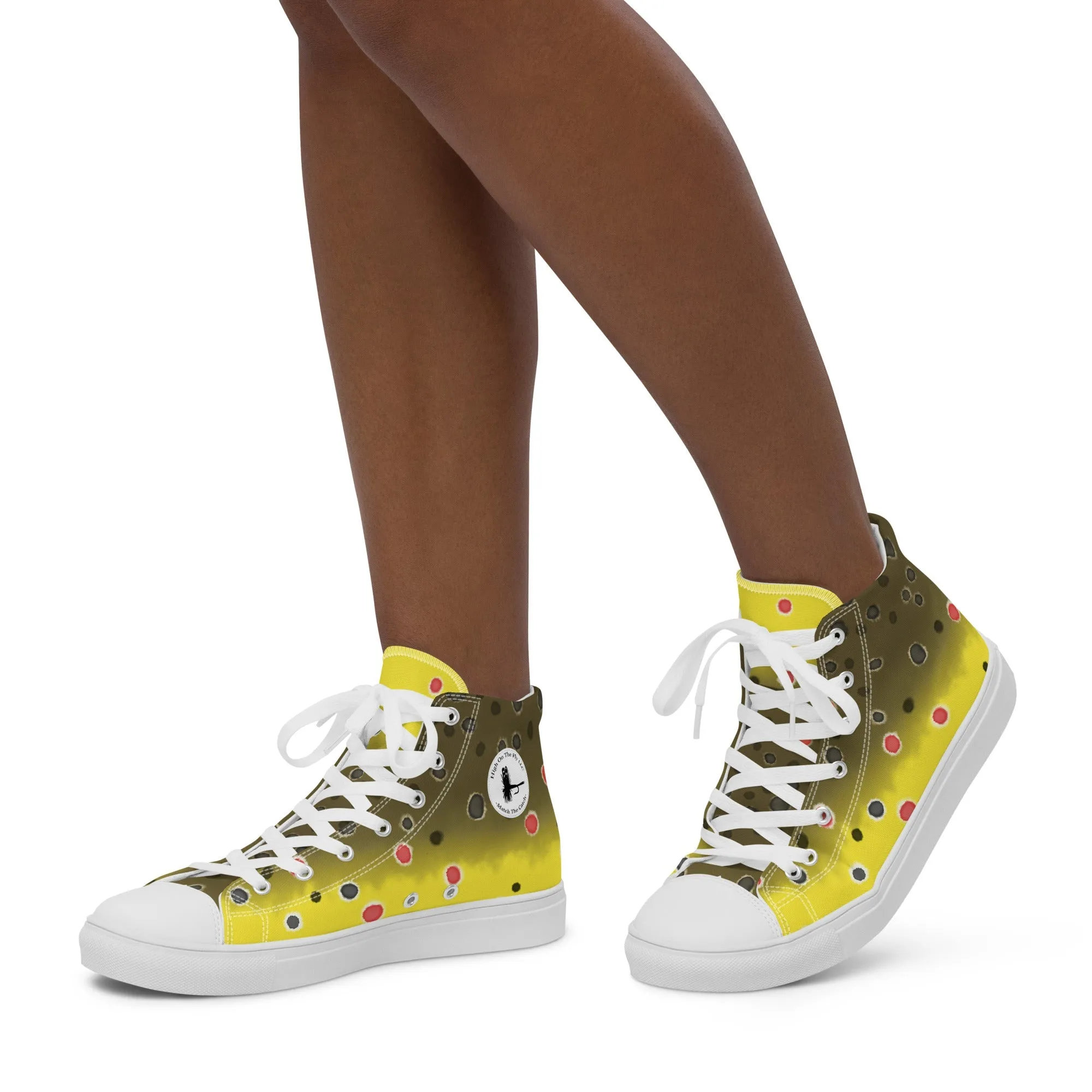 Brown Trout Women’s high top canvas shoes