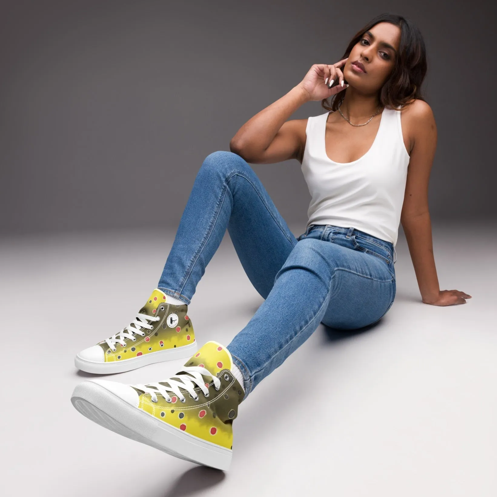 Brown Trout Women’s high top canvas shoes