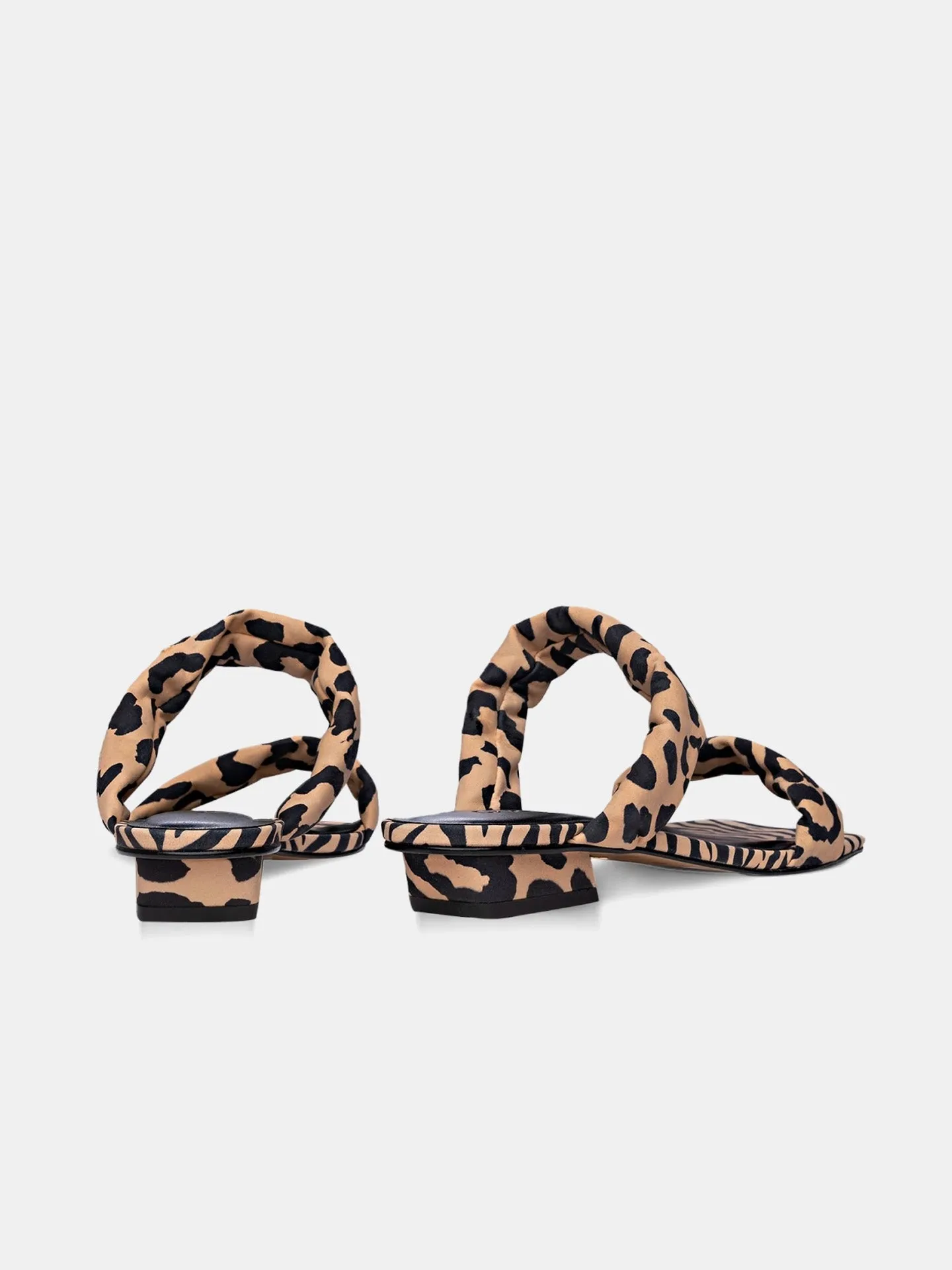 Carrano Women's Flat Duo Animal Print Strips Sandals