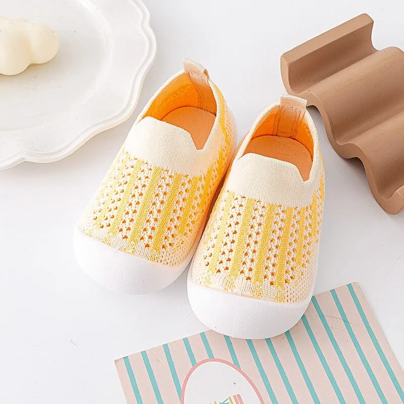 Color Stripe Mesh First Walker Sneakers
