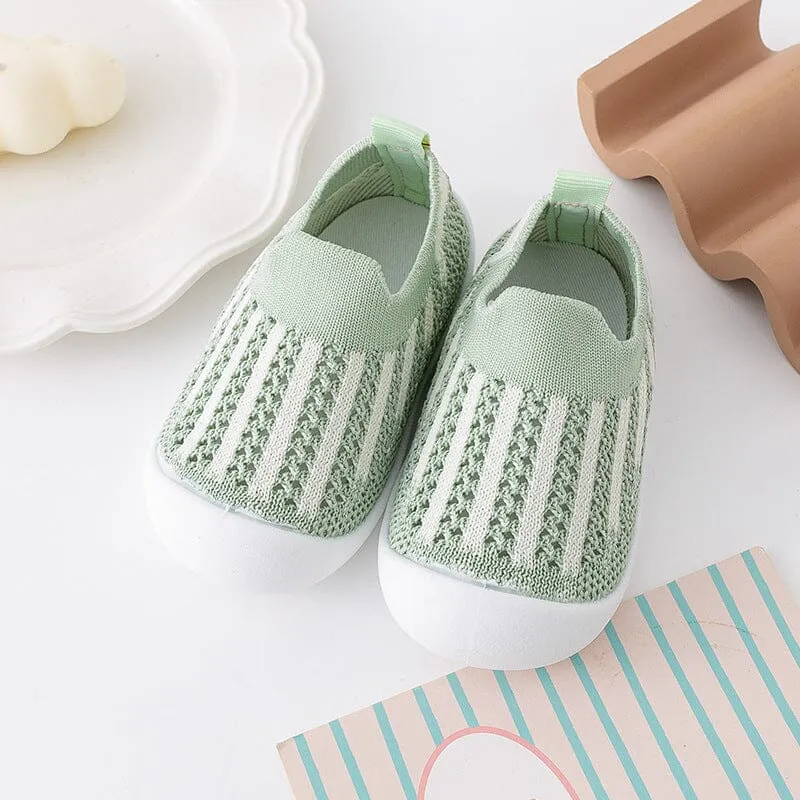 Color Stripe Mesh First Walker Sneakers