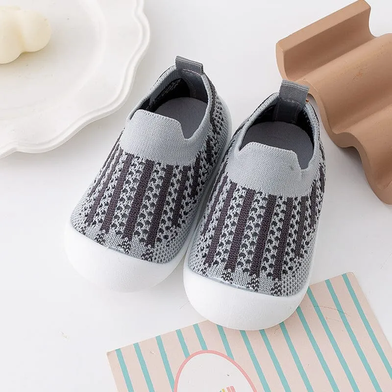 Color Stripe Mesh First Walker Sneakers