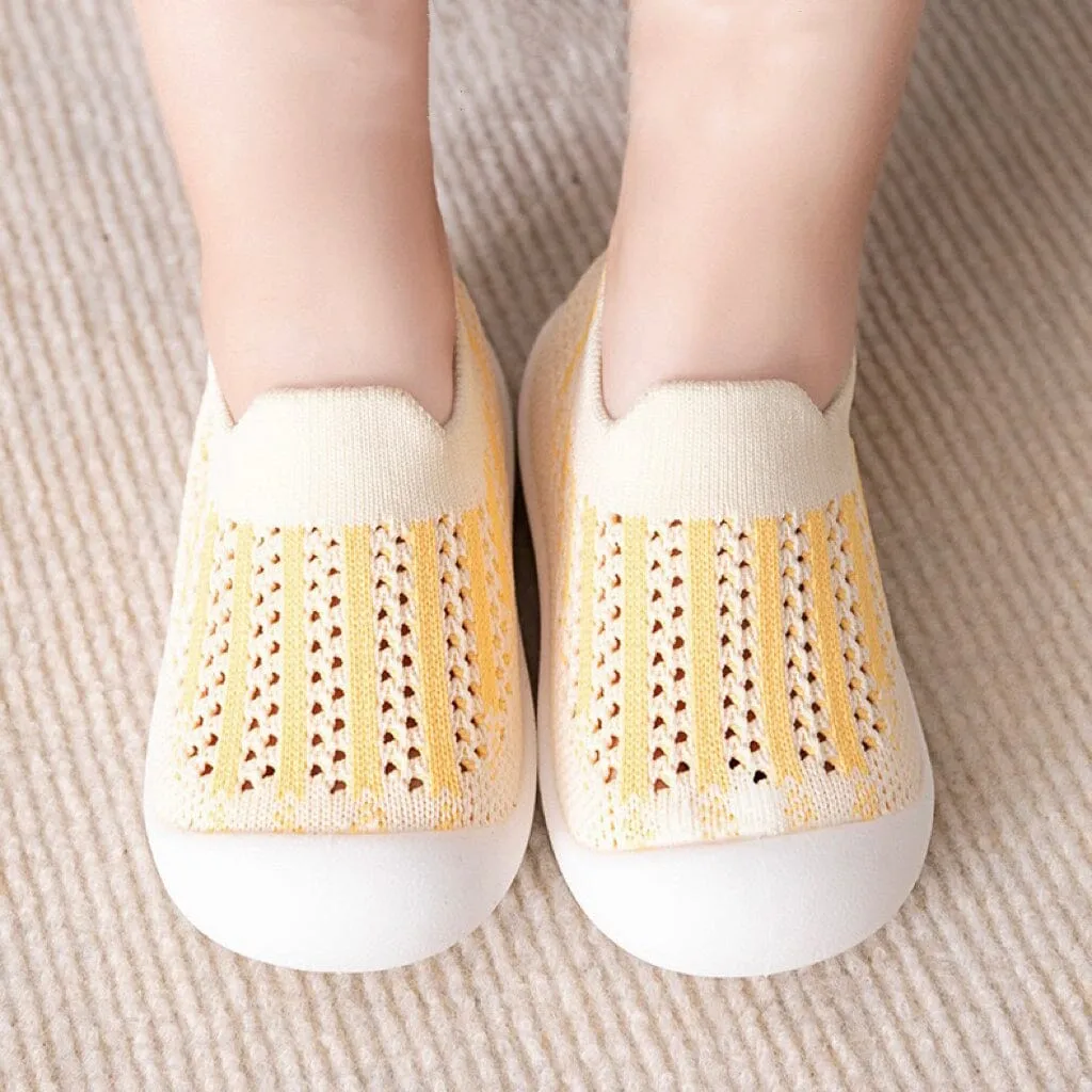 Color Stripe Mesh First Walker Sneakers