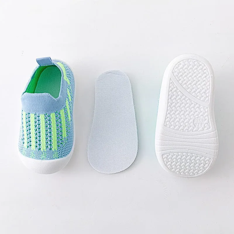 Color Stripe Mesh First Walker Sneakers