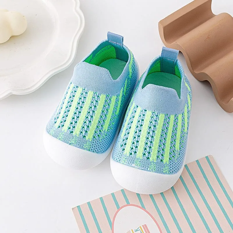 Color Stripe Mesh First Walker Sneakers