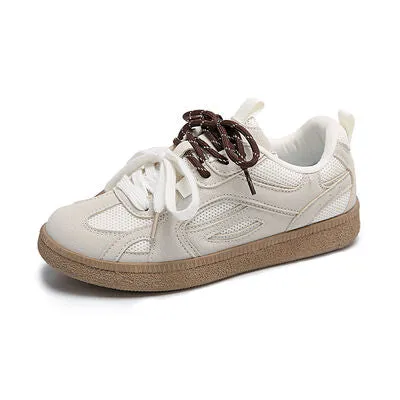 Contrast Mesh Flat Sneakers