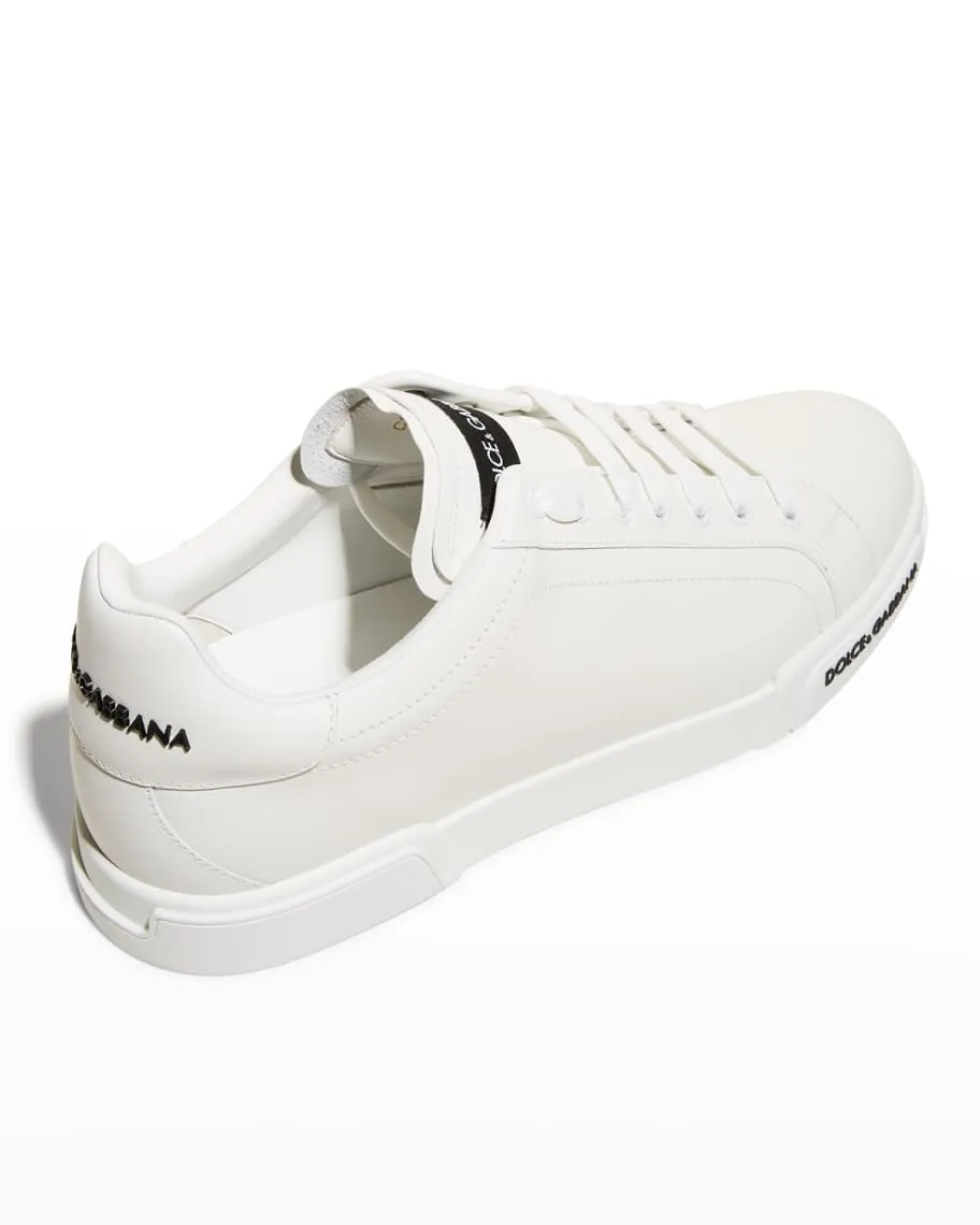 Dolce&Gabbana Men's Portofino Calfskin Low Top Sneakers