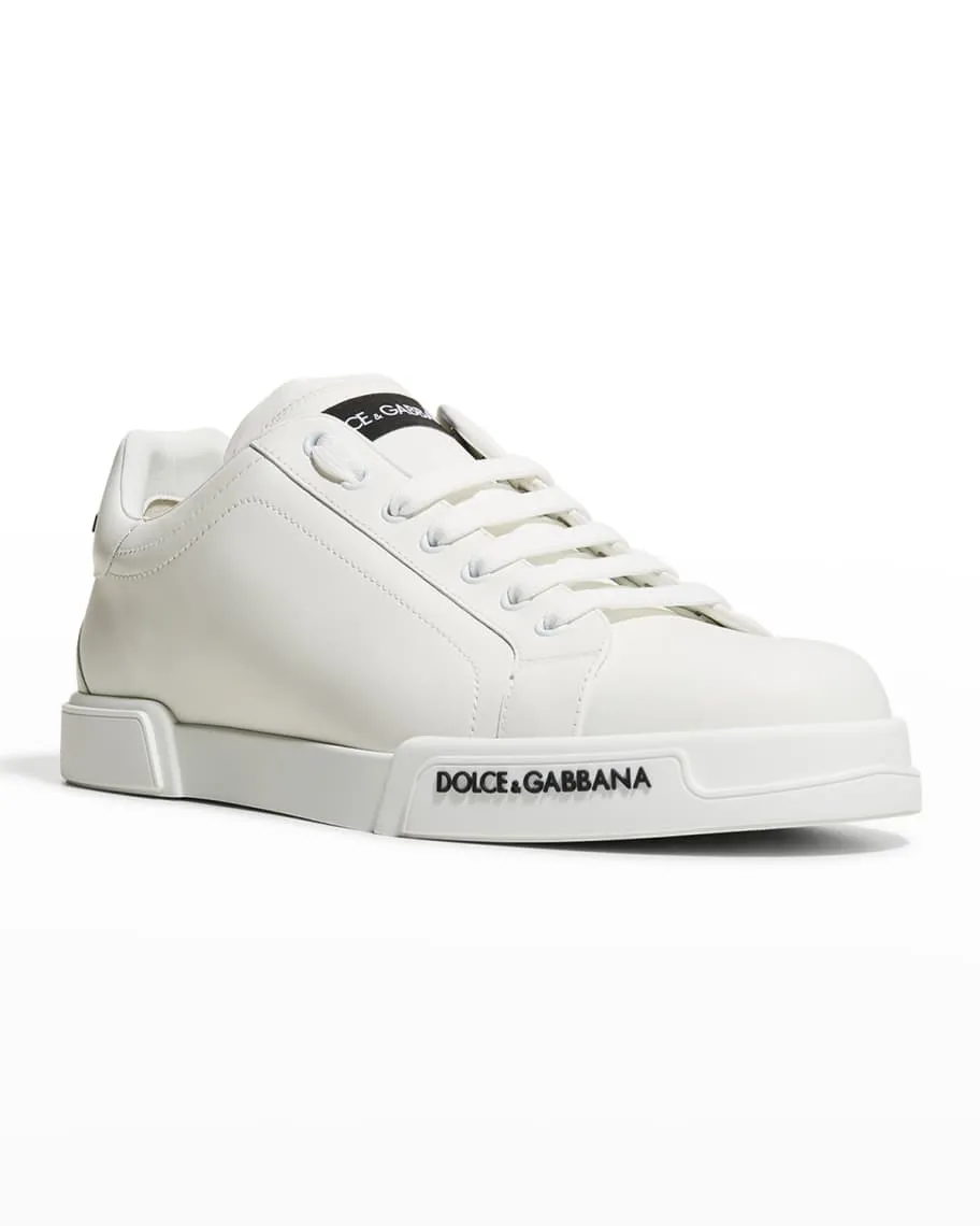 Dolce&Gabbana Men's Portofino Calfskin Low Top Sneakers