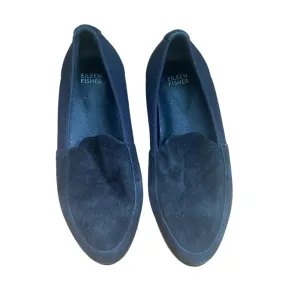 Eileen Fisher Dell Platform Black Suede Loafers Size 7.5