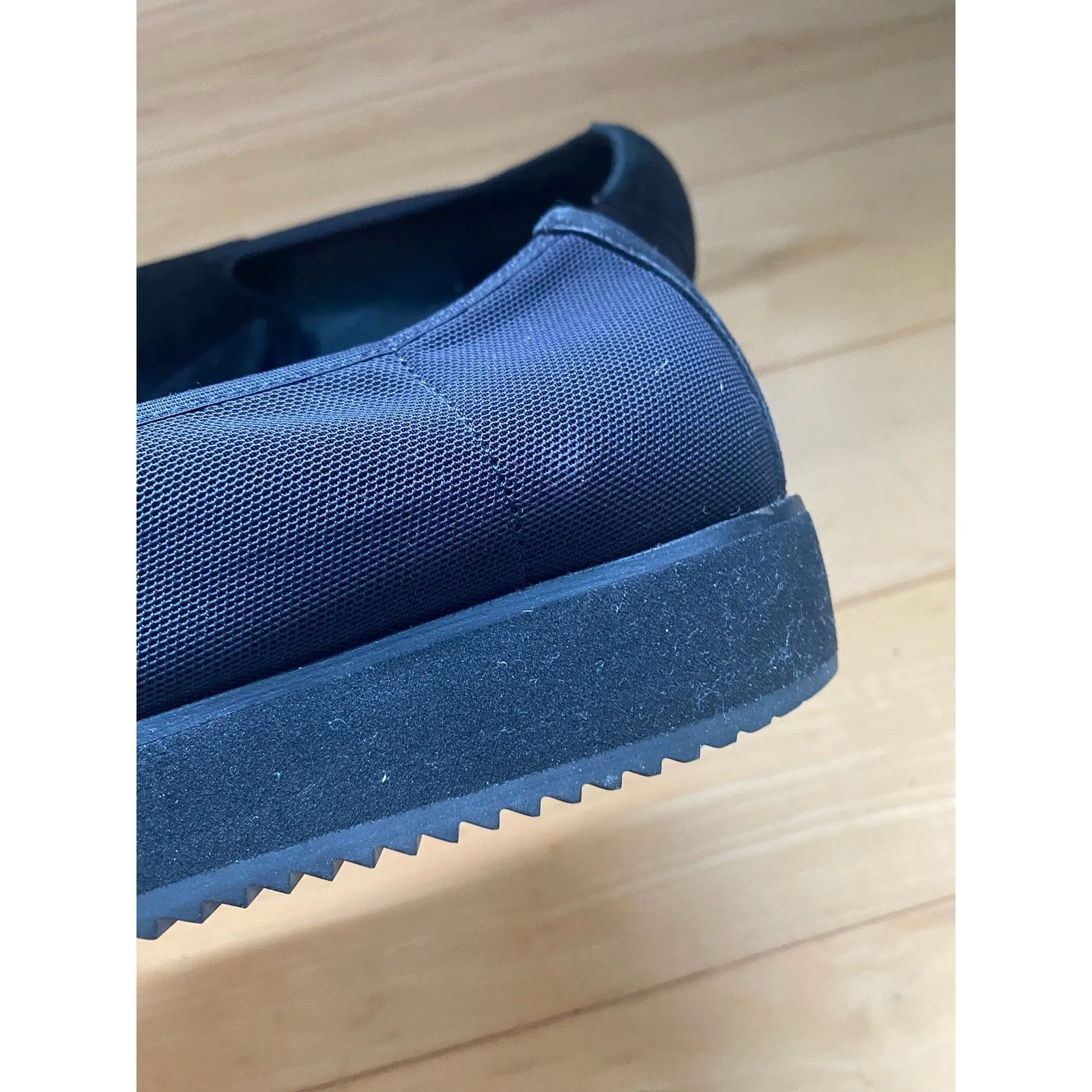 Eileen Fisher Dell Platform Black Suede Loafers Size 7.5