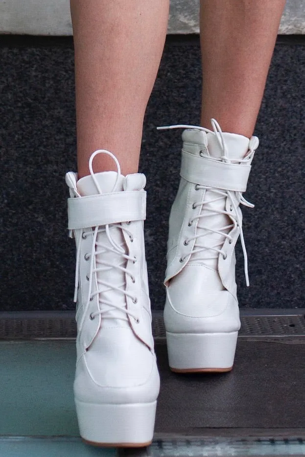 Love Story Wedge White Boots