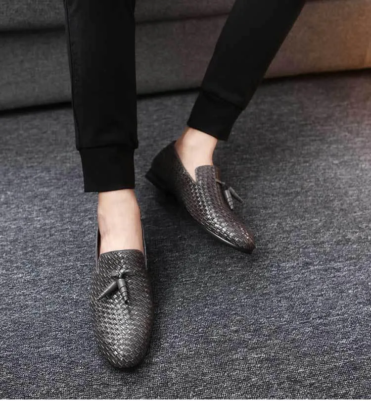 Luxury Tassel Weave Italian Leather Loafers - 3 Colors
