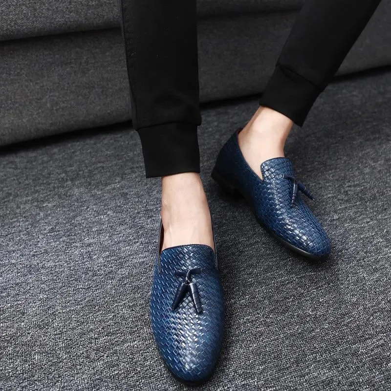 Luxury Tassel Weave Italian Leather Loafers - 3 Colors