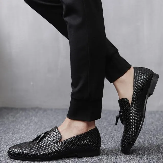 Luxury Tassel Weave Italian Leather Loafers - 3 Colors