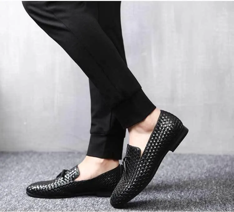 Luxury Tassel Weave Italian Leather Loafers - 3 Colors