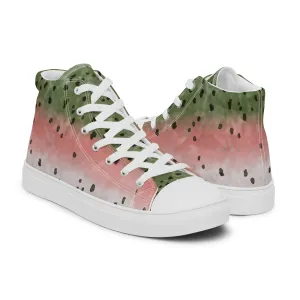 Rainbow Trout Men’s High Top canvas shoes