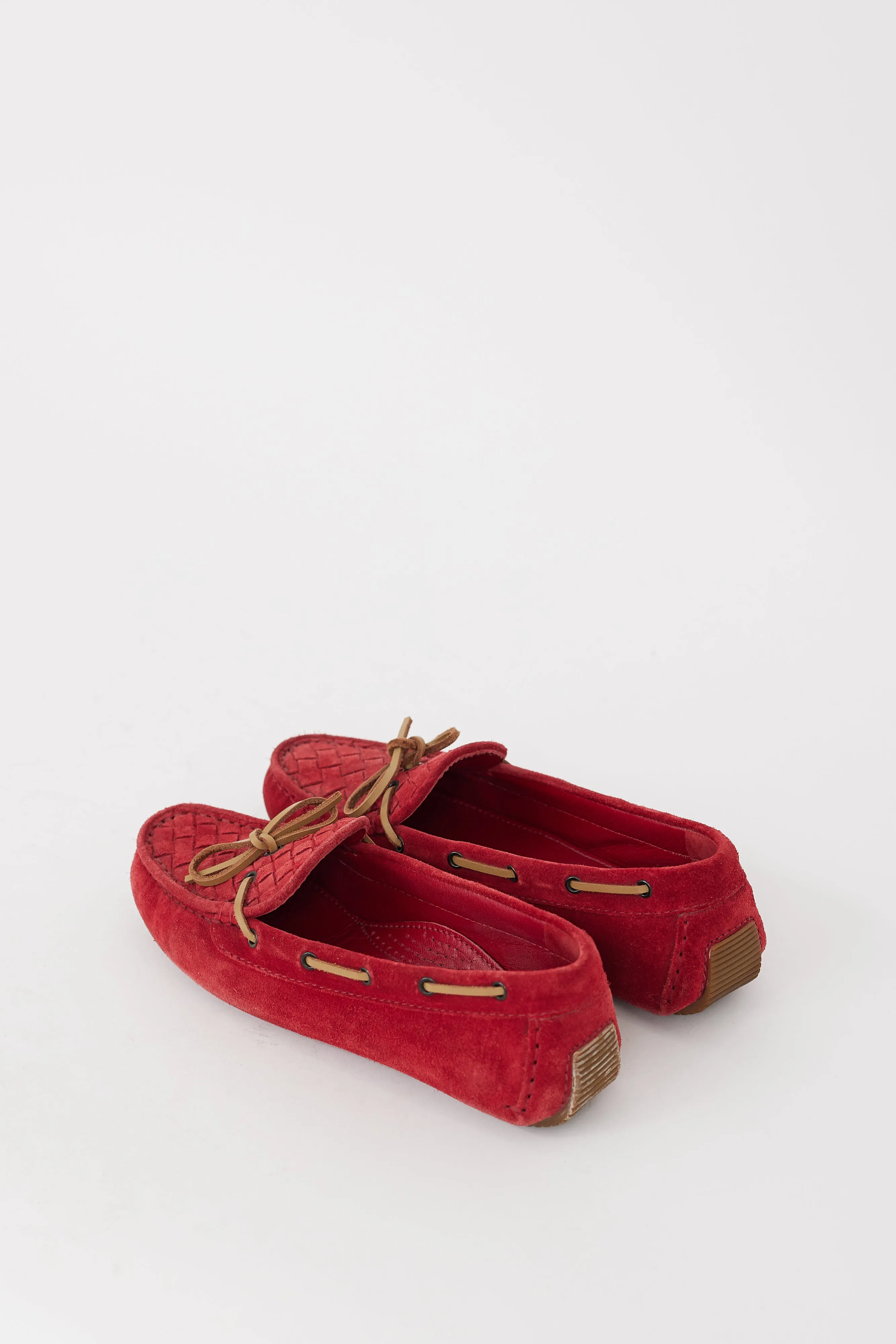 Red Suede Intrecciato Loafer