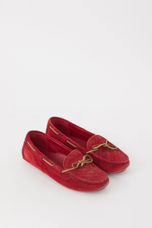 Red Suede Intrecciato Loafer
