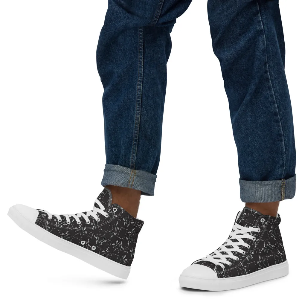 Streamz Grayscale Mens high top canvas shoes