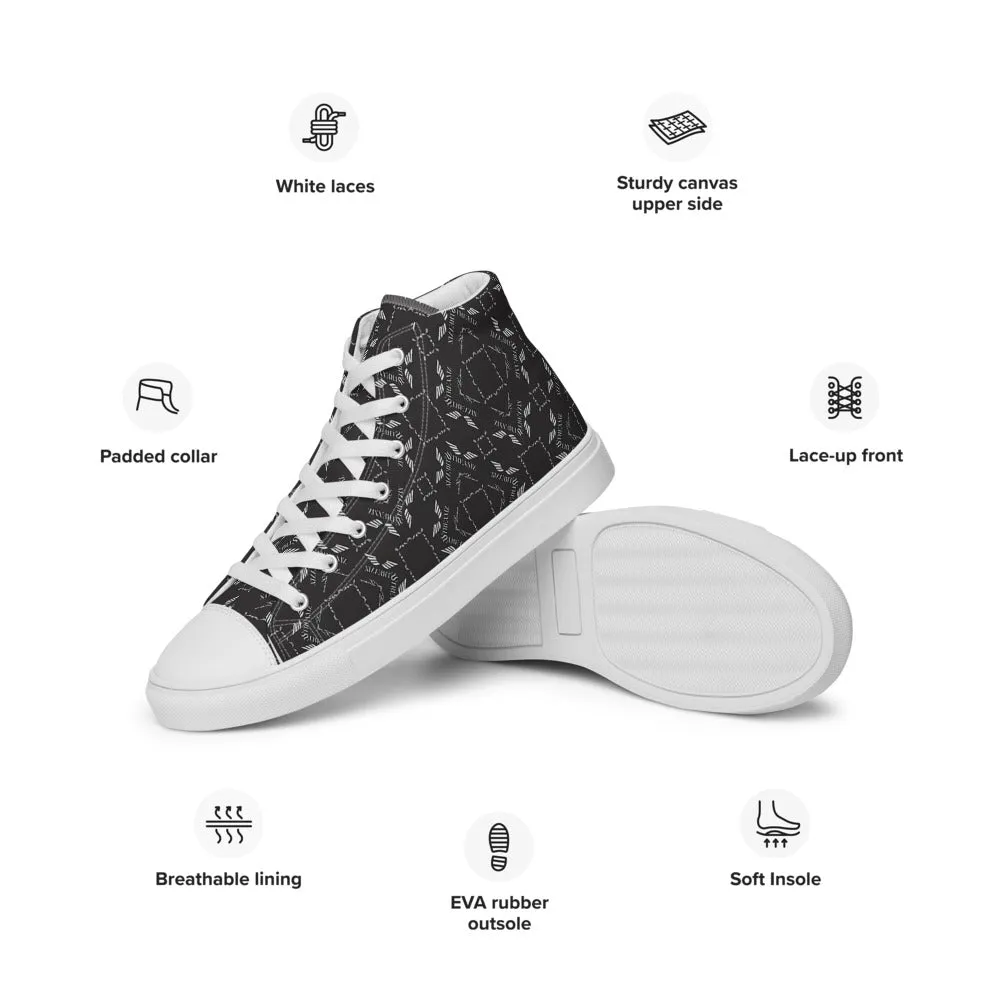 Streamz Grayscale Mens high top canvas shoes