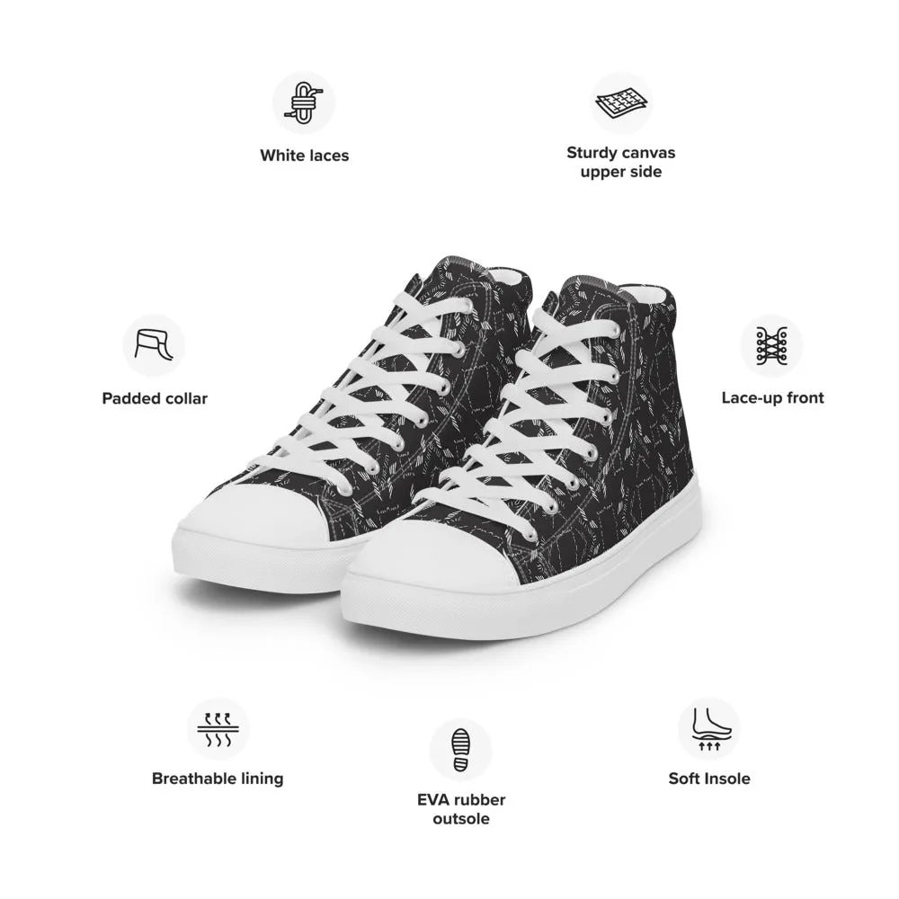 Streamz Grayscale Mens high top canvas shoes
