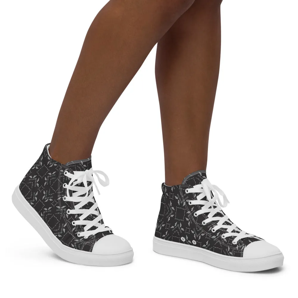 Streamz Grayscale Womens high top canvas shoes
