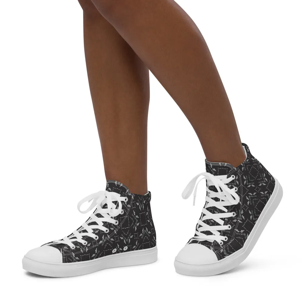 Streamz Grayscale Womens high top canvas shoes