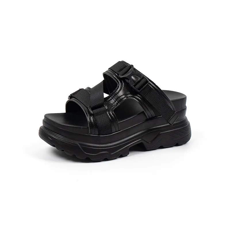 Thick Soled Retro Buckle Sandal