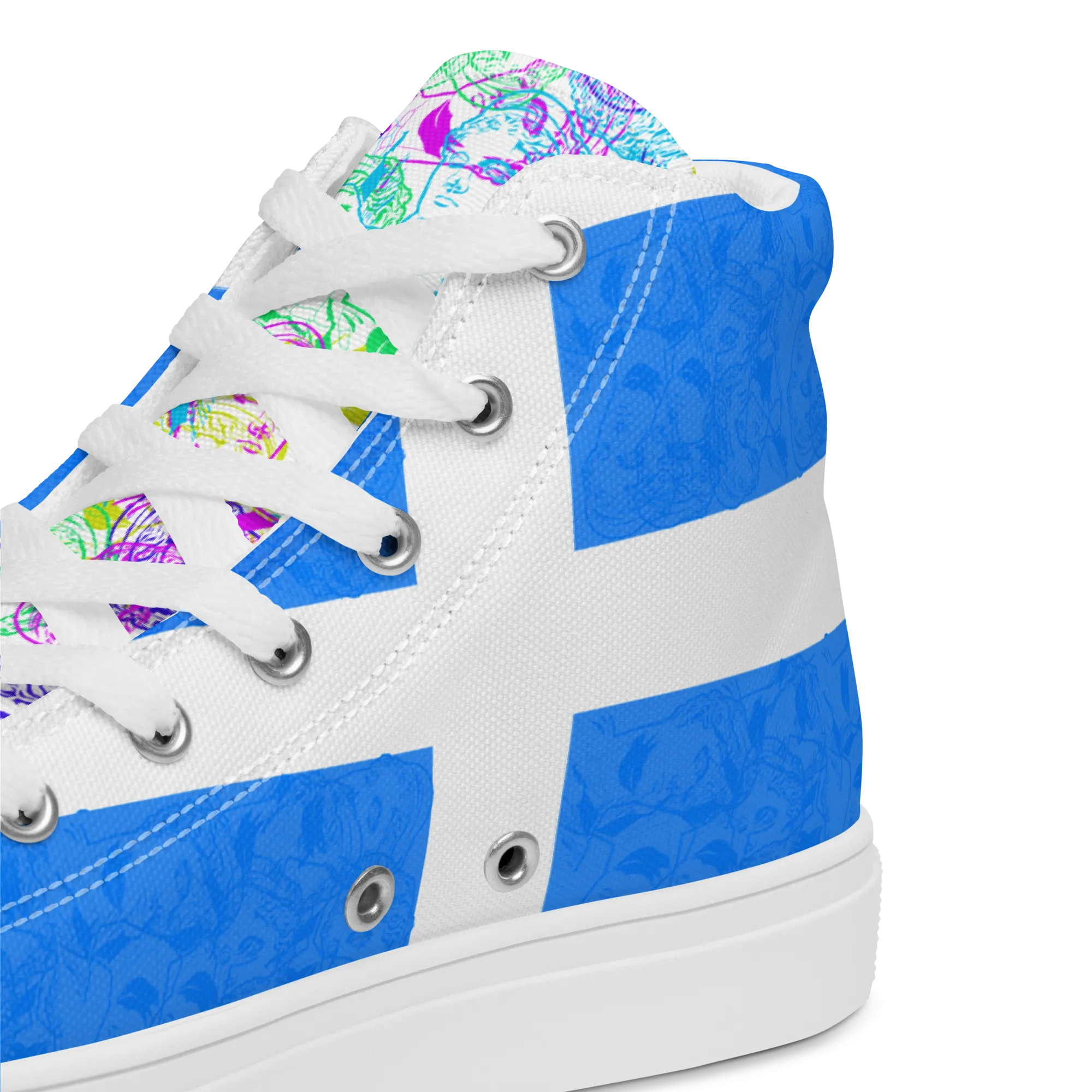 VOSRIO Select CMYK Hellas Womens high top canvas shoes