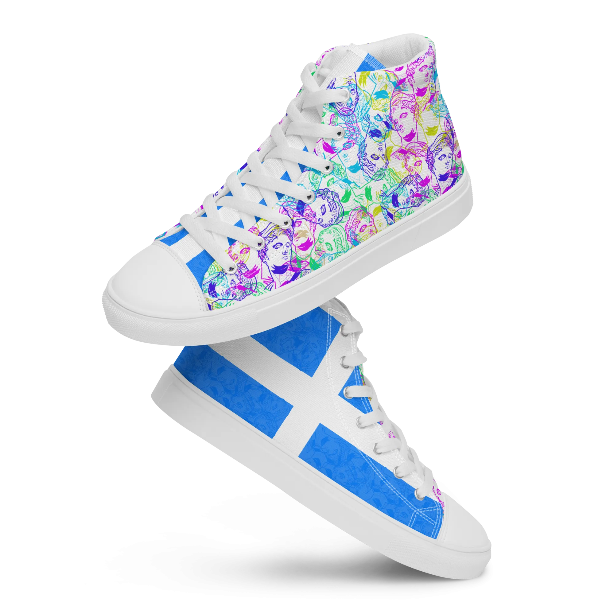 VOSRIO Select CMYK Hellas Womens high top canvas shoes