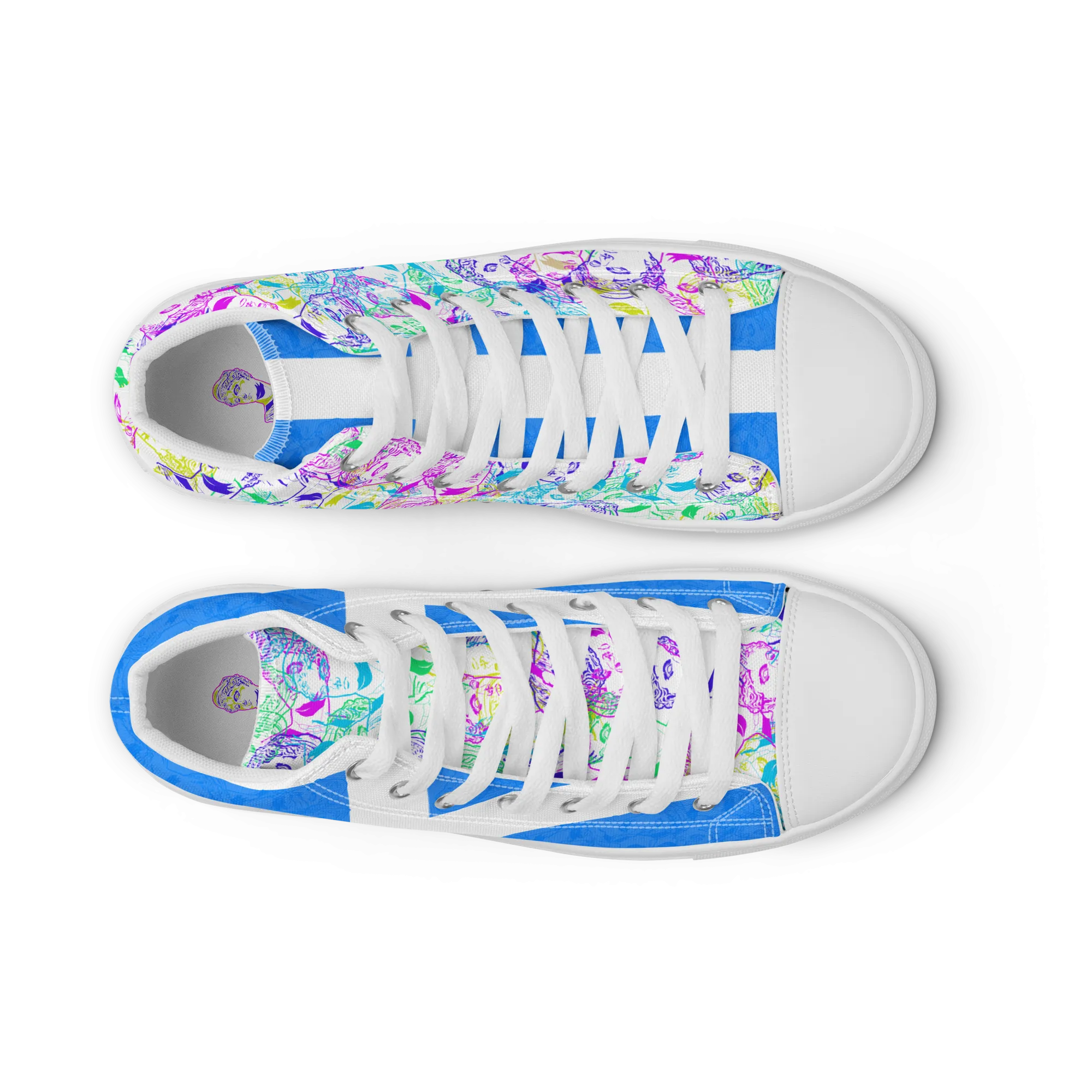 VOSRIO Select CMYK Hellas Womens high top canvas shoes