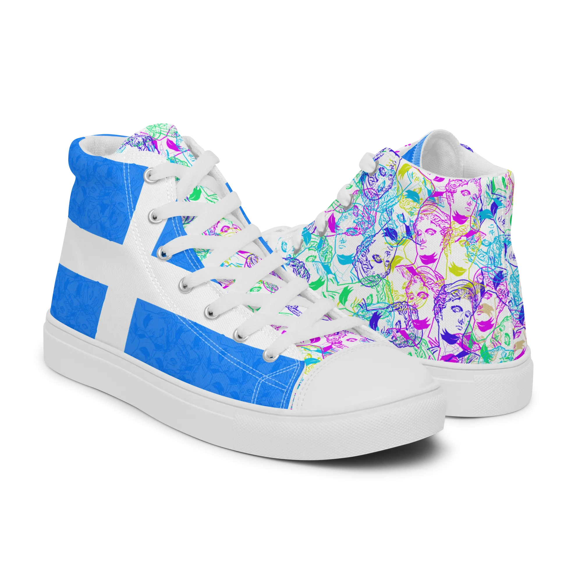 VOSRIO Select CMYK Hellas Womens high top canvas shoes