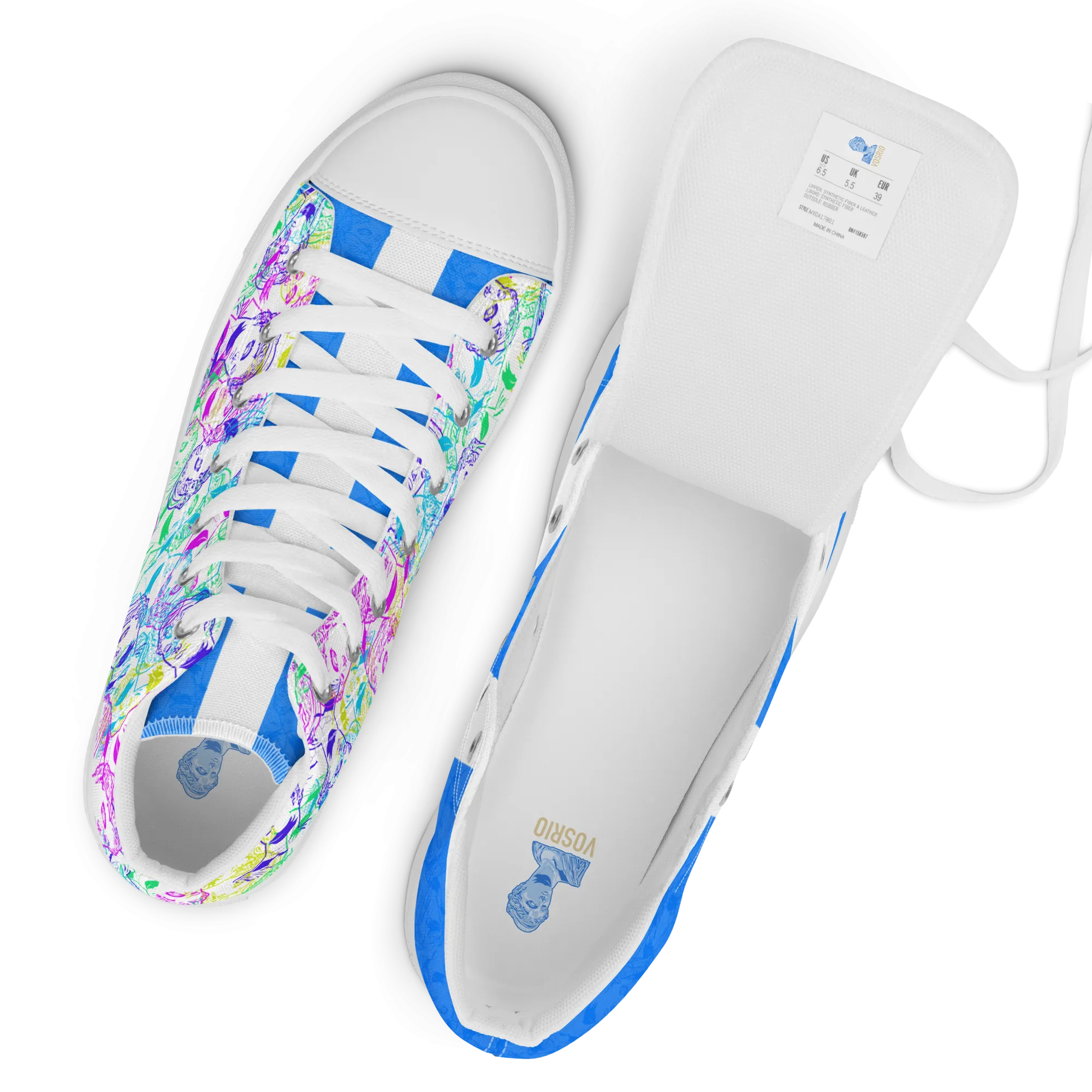 VOSRIO Select CMYK Hellas Womens high top canvas shoes