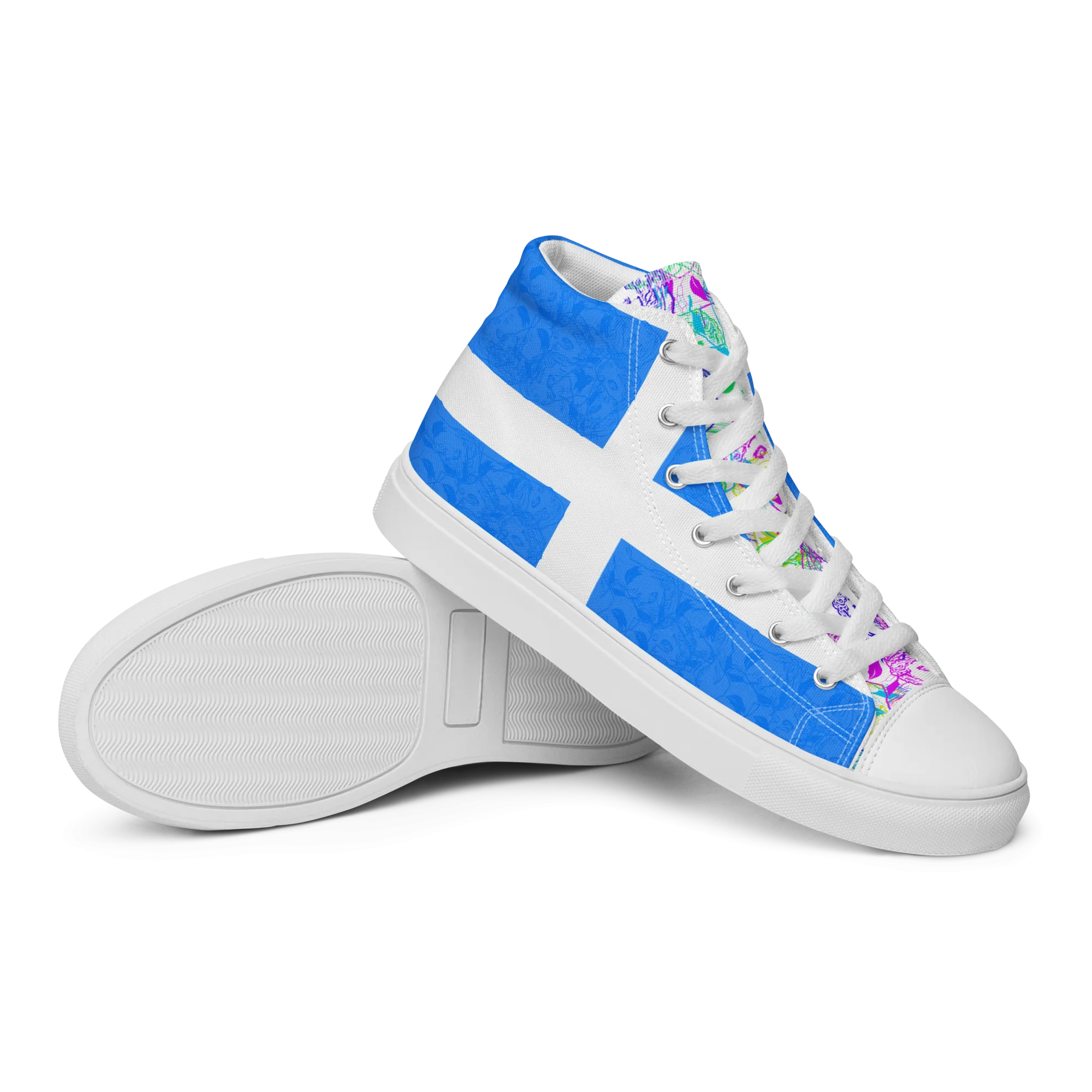 VOSRIO Select CMYK Hellas Womens high top canvas shoes