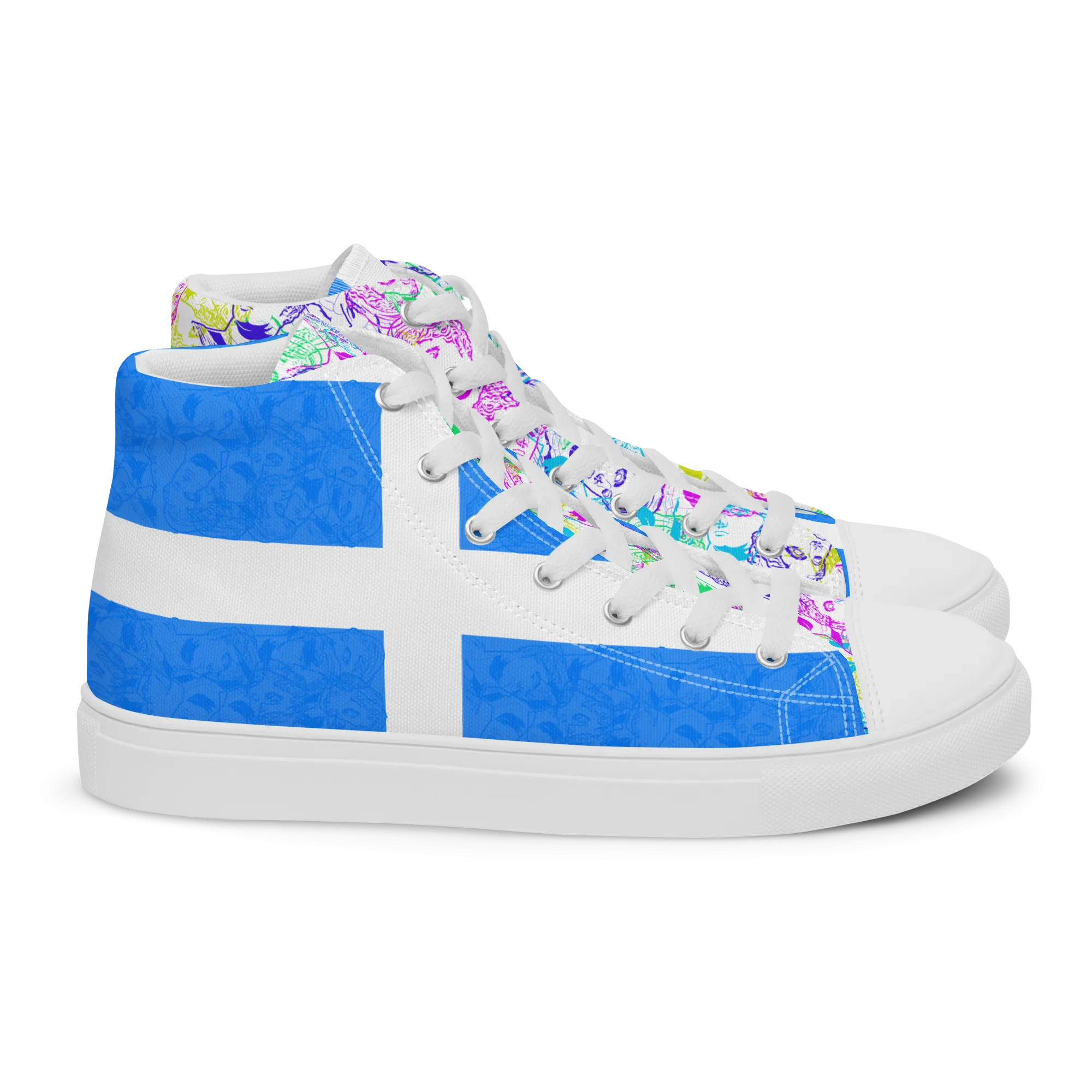 VOSRIO Select CMYK Hellas Womens high top canvas shoes
