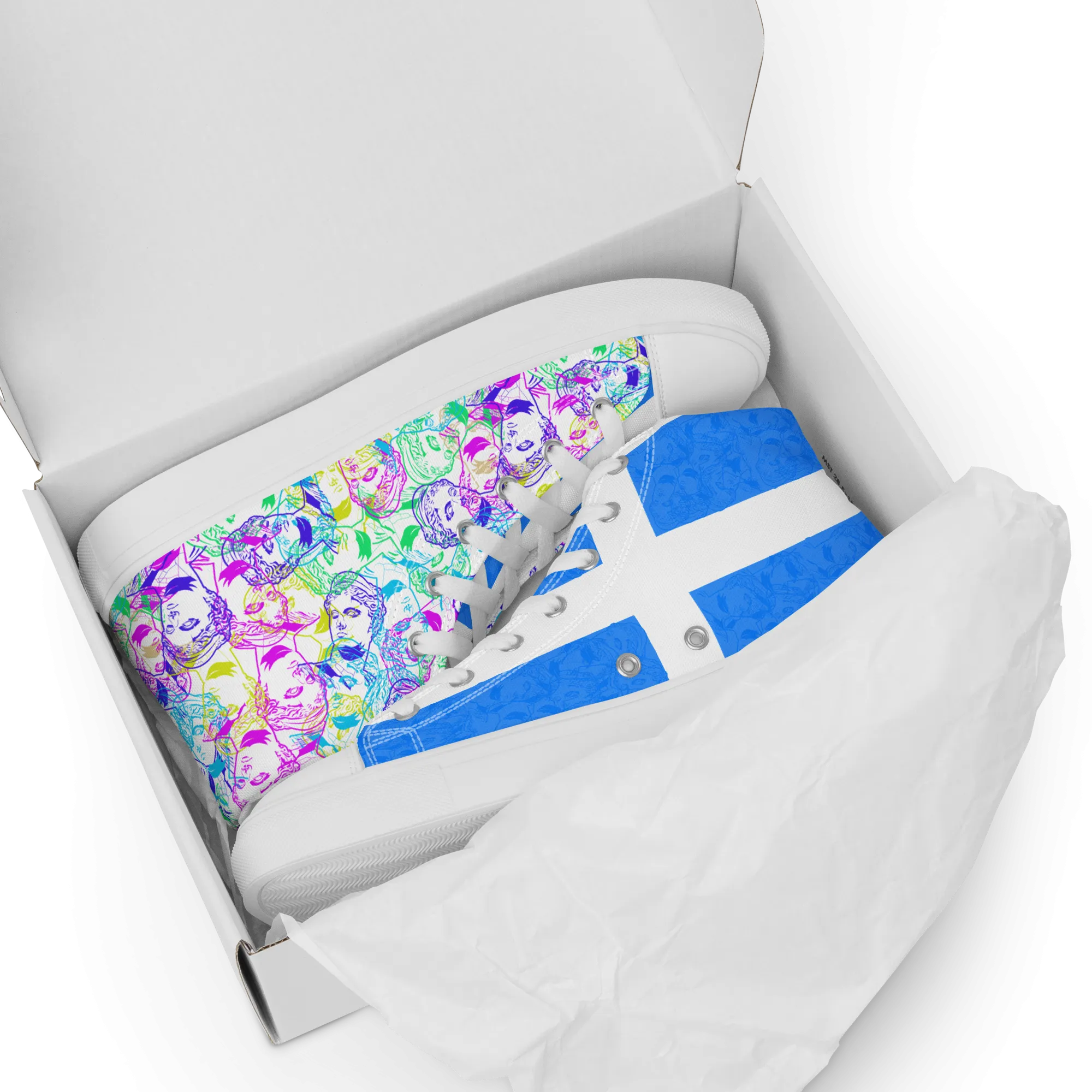 VOSRIO Select CMYK Hellas Womens high top canvas shoes