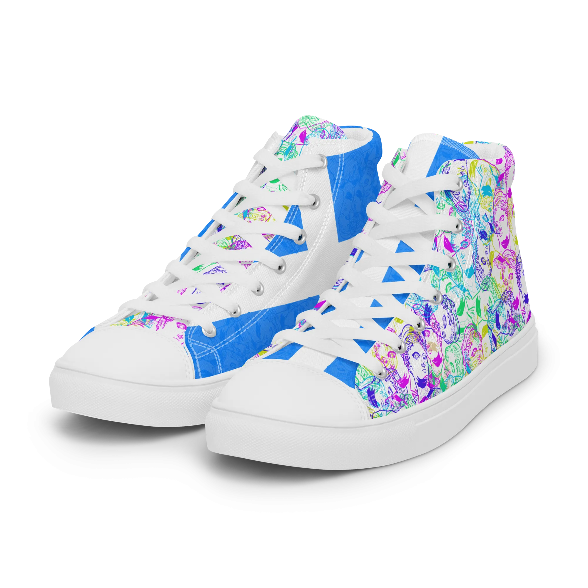 VOSRIO Select CMYK Hellas Womens high top canvas shoes
