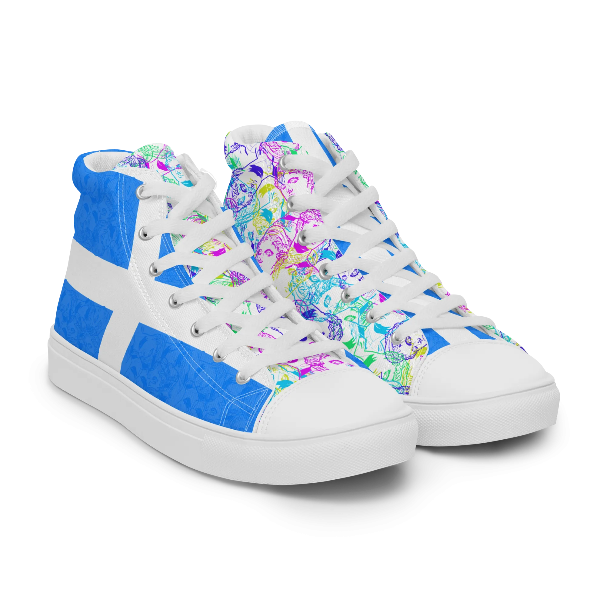 VOSRIO Select CMYK Hellas Womens high top canvas shoes