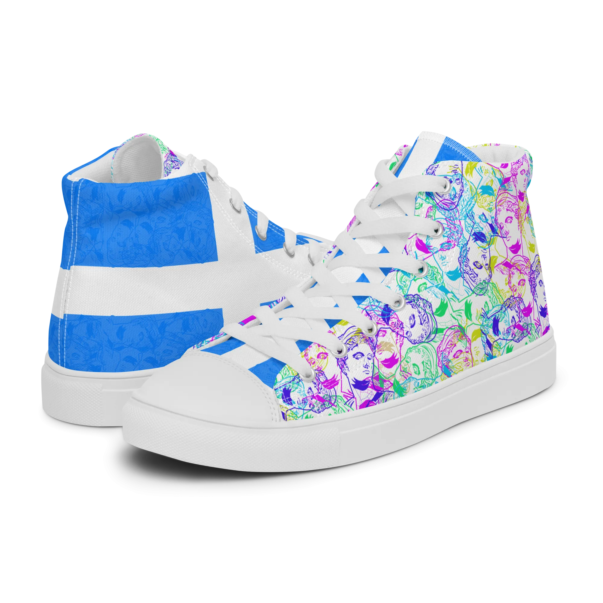 VOSRIO Select CMYK Hellas Womens high top canvas shoes