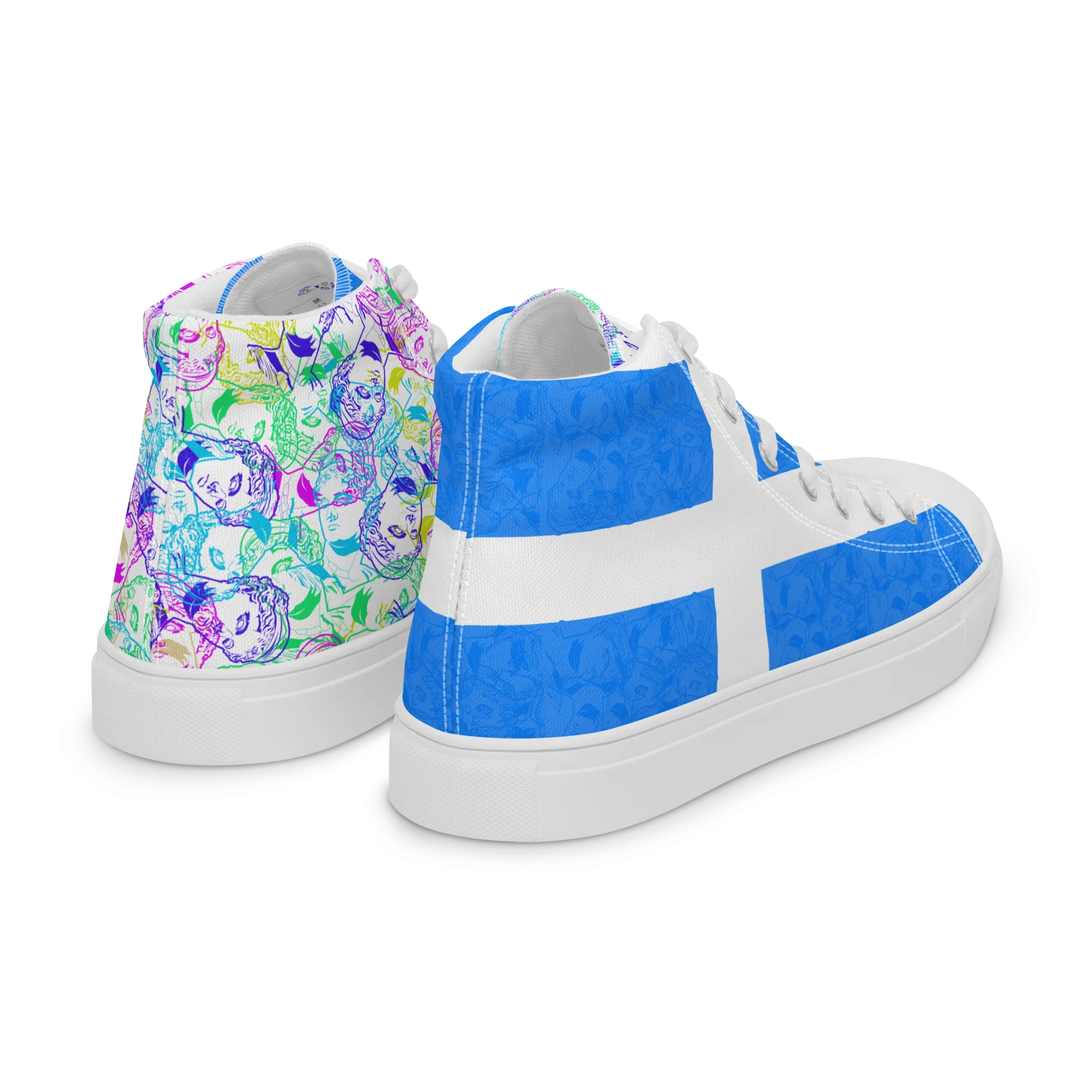 VOSRIO Select CMYK Hellas Womens high top canvas shoes