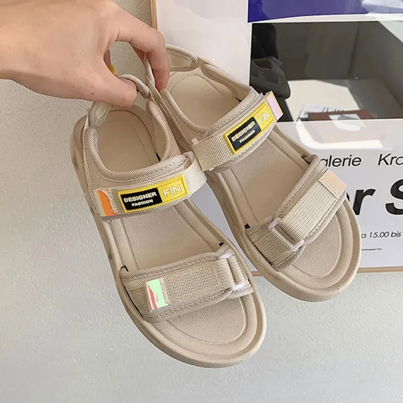 Women's Sandals Fashion Thick Soled Non Slip Comfortable Outer Wear Seaside Sandalias for Summer Buckle Strap Beach